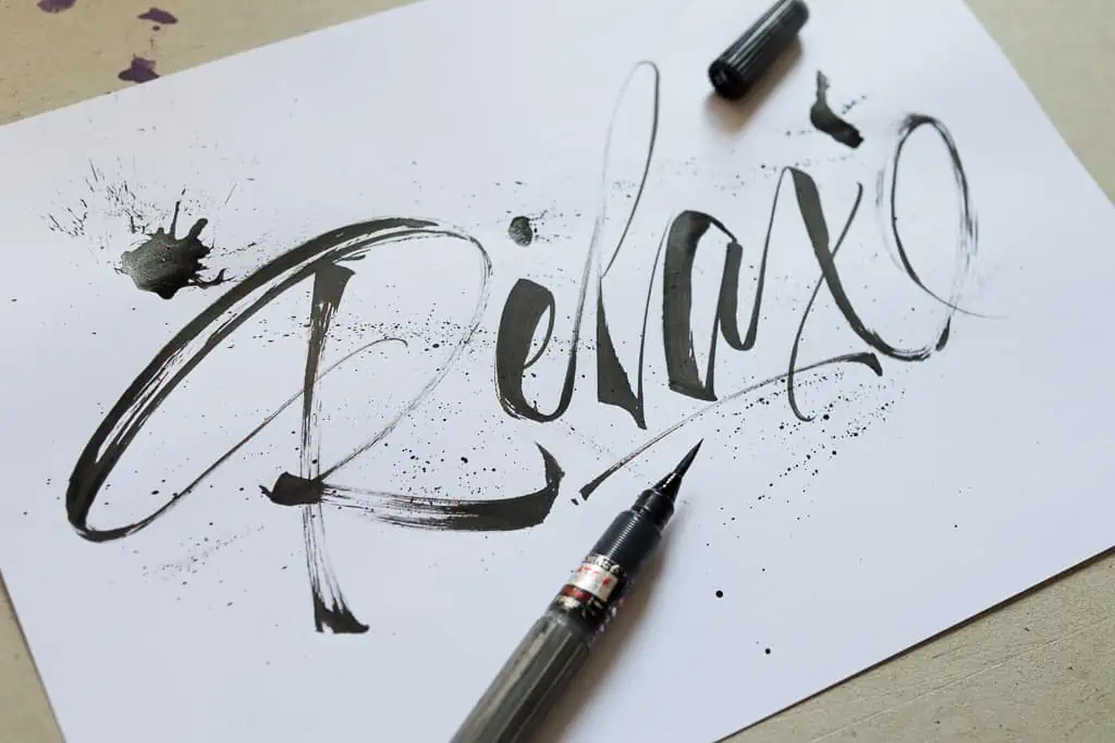 Common calligraphy mistakes shown side by side with corrections — shaky lines, wrong pressure, inconsistent sizing