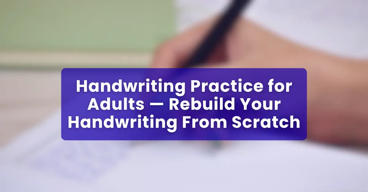 Handwriting Practice for Adults